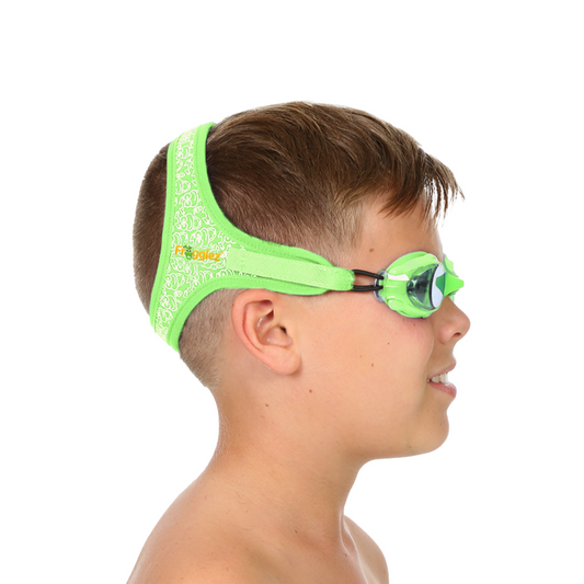 Swim goggles for kids that don t pull hair Frogglez Swimming Goggles