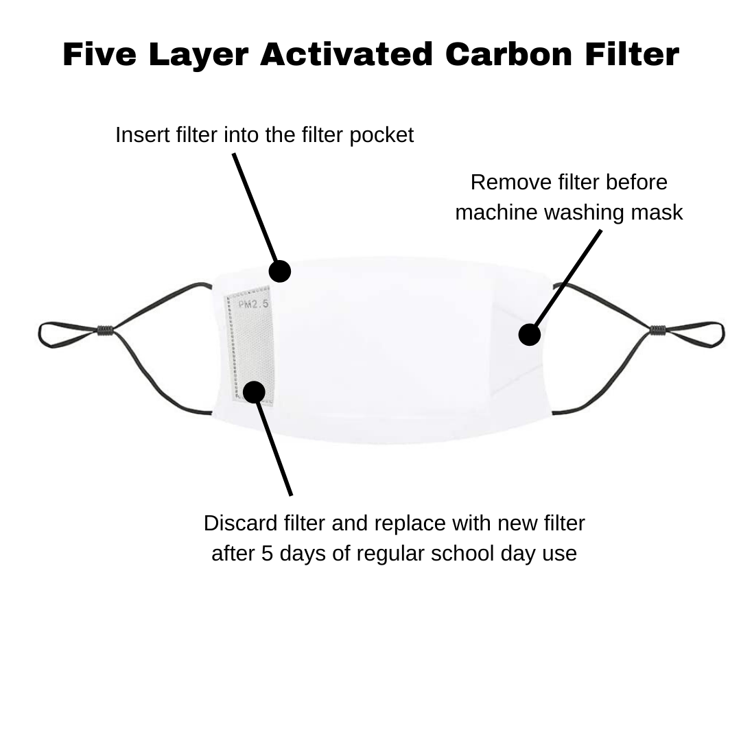 Frogglez cloth face mask with carbon filter pocket